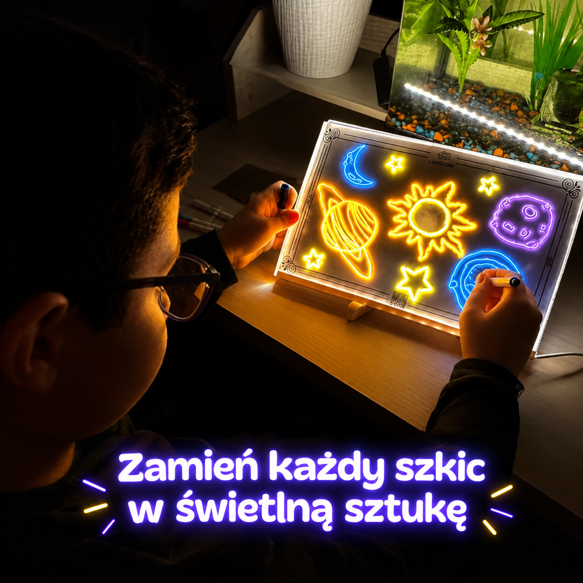 LumiDraw™ Podświetlana tablica do rysowania LED