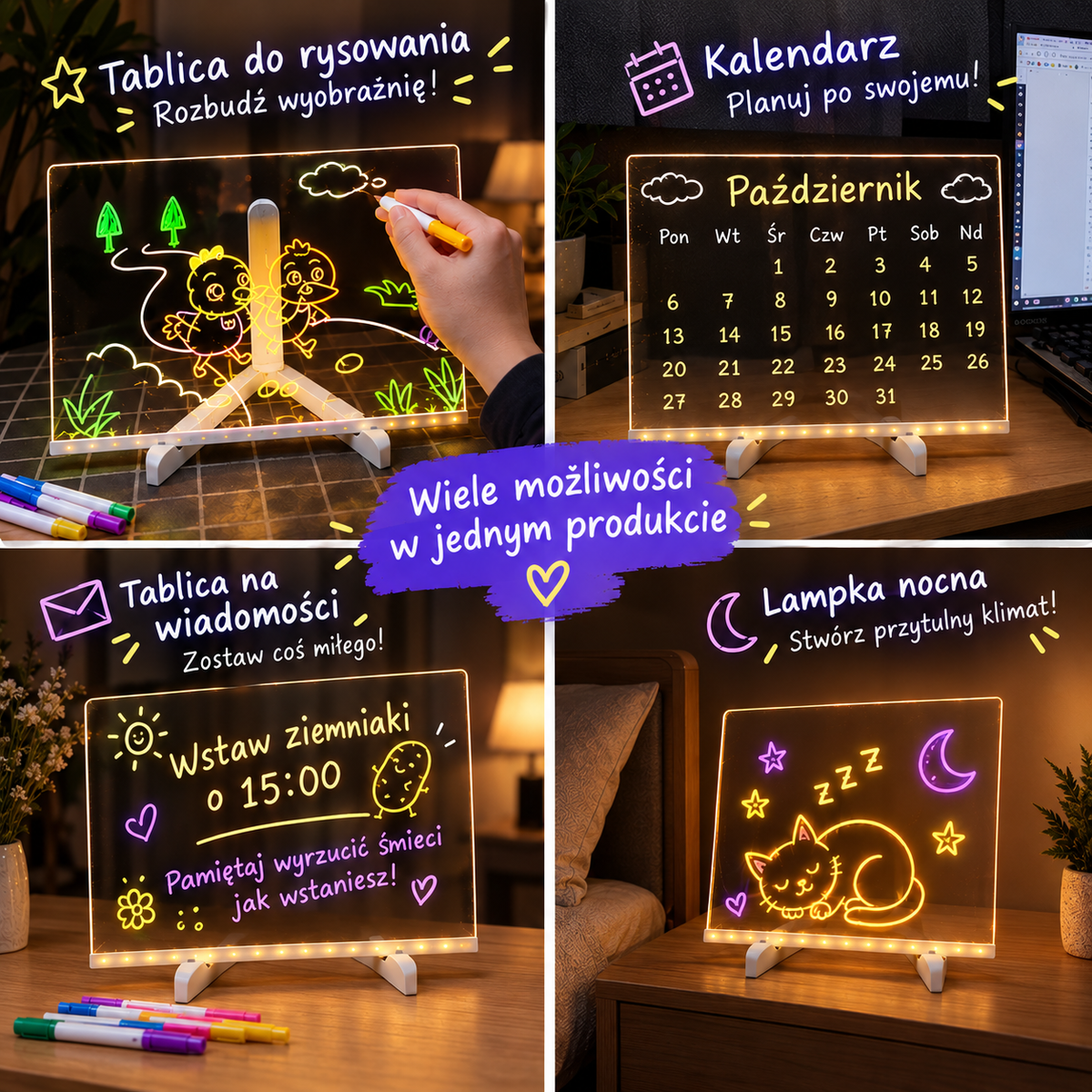 LumiDraw™ Podświetlana tablica do rysowania LED
